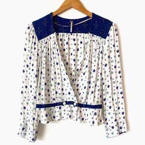 Free People XS V-neck wrap front top